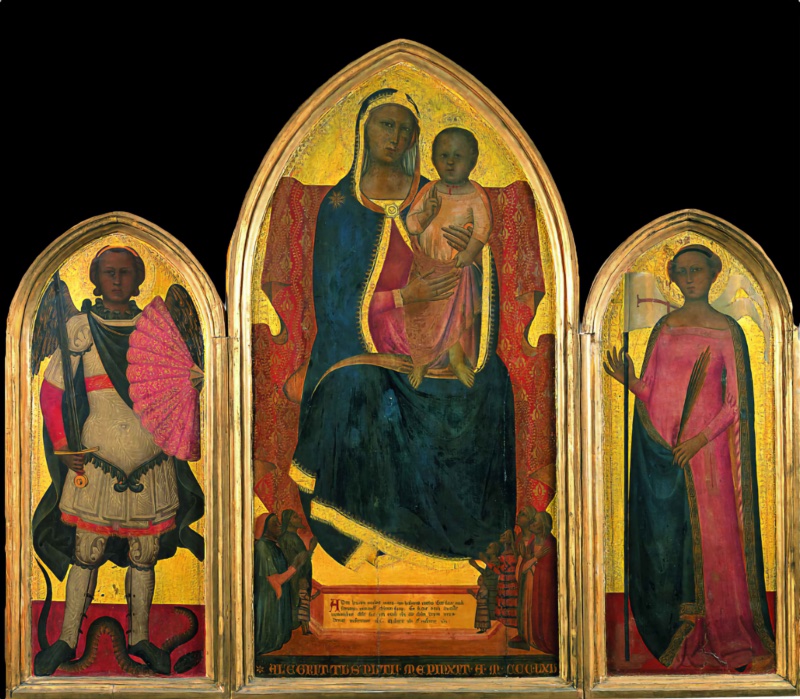 Madonna and Child Enthroned between Saint Michael the Archangel and Saint Ursula