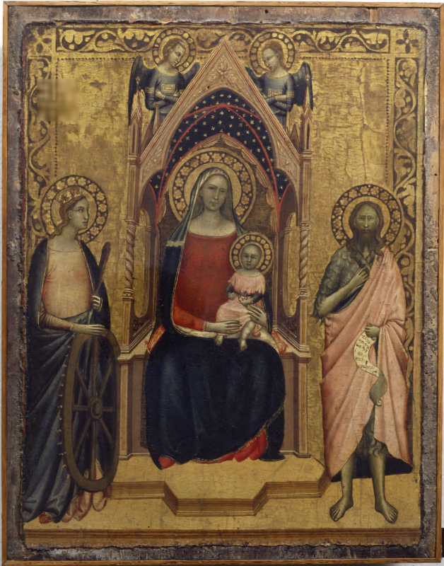 Madonna Enthroned with Angels between Saints Catherine of Alexandria and John the Baptist