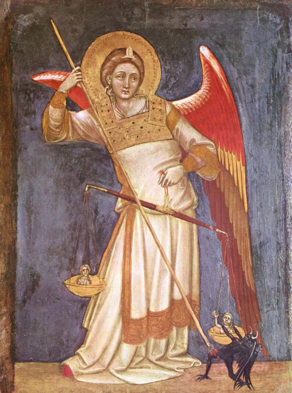 Archangel Michael weighing souls