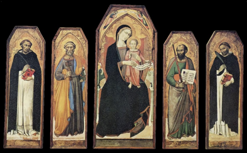 Madonna and Child enthroned with Saints Dominic, Peter, Paul and Peter Martyr