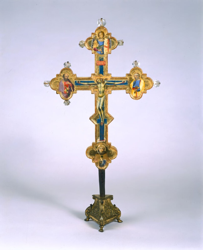Portable Cross; obverse: Crucified Christ with Virgin, Saints John the Evangelist and Francis; reverse: Crucified Christ with Saints Michael, Paul, Peter, and Louis of Toulouse
