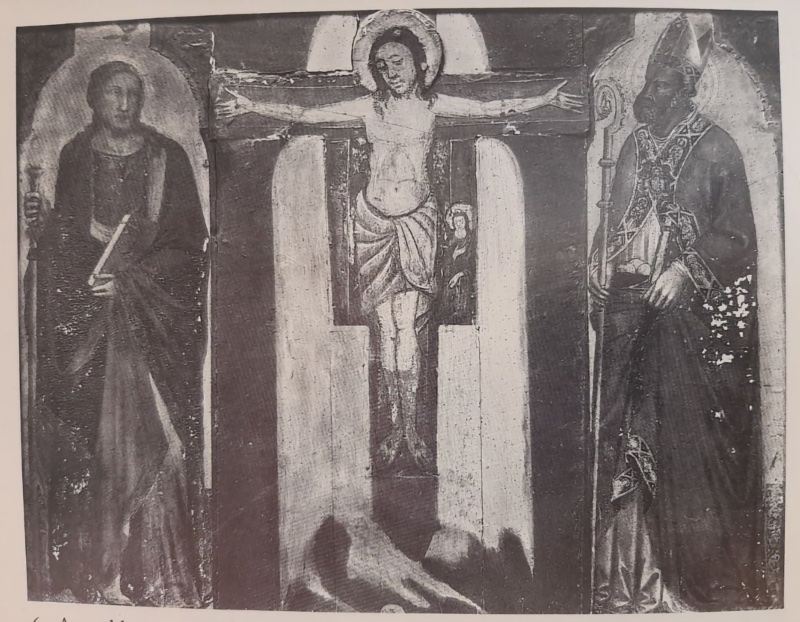 The Unusual Composition of the Crucifixion Scene Between Saints James and Nicholas