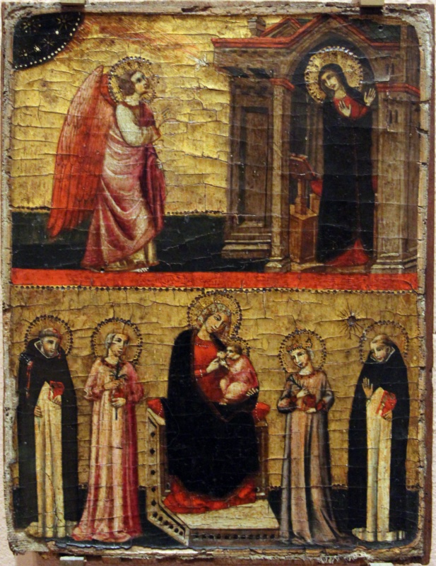 The Annunciation and Madonna Enthroned with Child and Saints