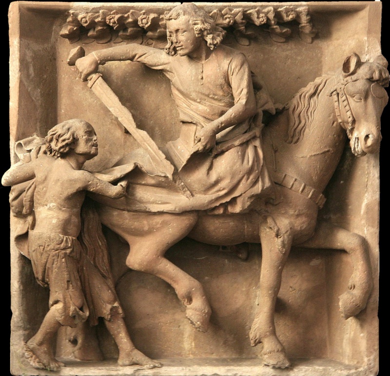 Saint Martin of Tours cutting his cloak to give to the poor
