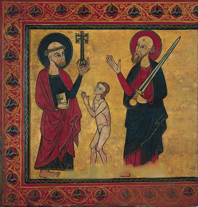 Supplicant Soul between Saint Peter Saint Paul