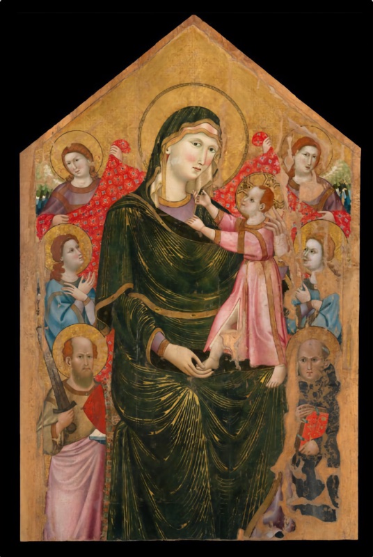 Madonna Enthroned with Child between Saints Paul, Peter Celestine, and Four Angels