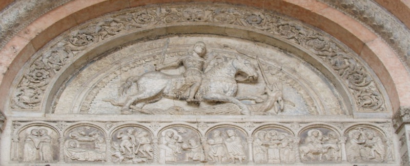Saint George on horseback kills the dragon