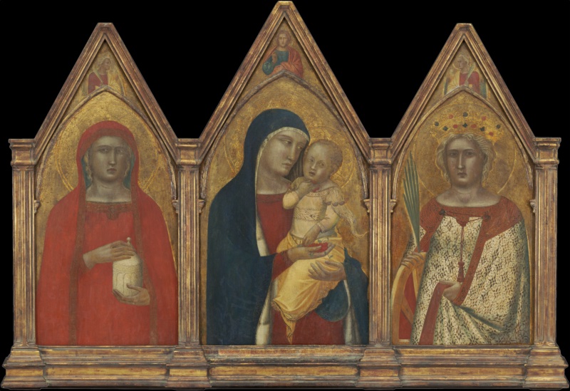 Madonna and Child with the Blessing Christ, and Saints Mary Magdalene and Catherine of Alexandria with Angels