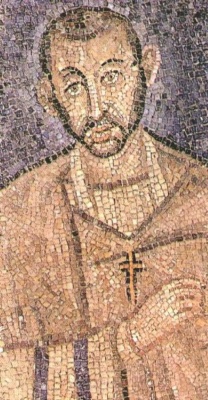 contemporary mosaic (c. 380–500) of Ambrose