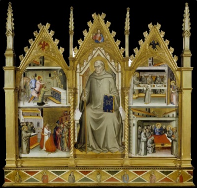 St. John Gualbert Enthroned with Four Stories from his Life