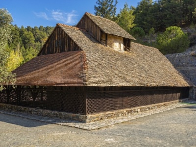 The exterior of the church Panagia tou Arakou