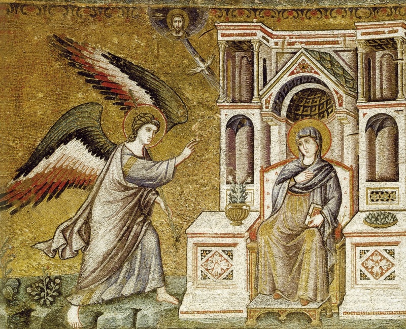 Annunciazione mosaic by Pietro Cavallini